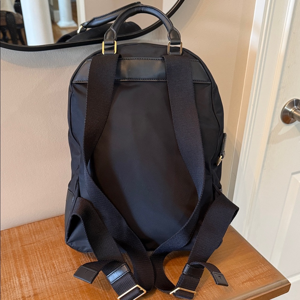 Tory Burch Tilda Black Nylon Backpack Gold Hardware - Picture 6 of 14